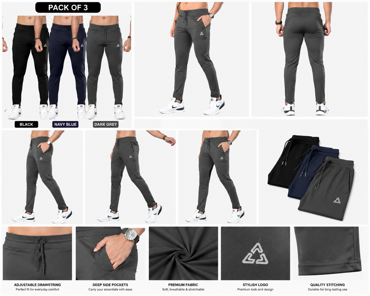 Men's Track Pant (Pack of 3)